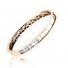 18ct gold White Diamond moving letters Mini Lucky and two stars bangle