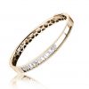 18ct gold White Diamond moving letters Mini I Love You and two hearts bangle