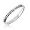 18ct gold White Diamond moving letters Mini Forever and two hearts bangle
