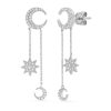 A pair of 18ct gold earrings Star measures 7mm each Moon Drops measure 9 mm each Moon Stud measures 12mm each