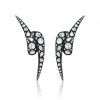 pair of 18ct white gold Twist Earrings from the Malificent Collection, set with 2.24ct of rose cut and 0.48 carats of brilliant cut diamonds, finished off with black rhodium plating for contemporary effect .