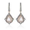 pair of 18ct rose gold Once Upon Time princess drop earrings set with 1.04 ct. white diamonds