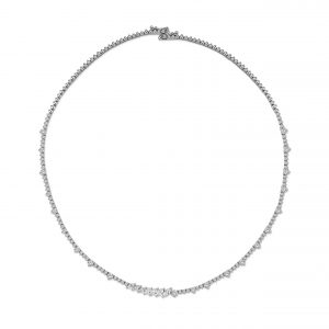 An 18ct white gold Classic Diamond necklace created by Monan with 4.56 carats of mixed brilliant cut diamonds