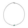 An 18ct white gold Classic Diamond and Emerald necklace created by Monan with 4.52 carats of mixed brilliant cut diamonds