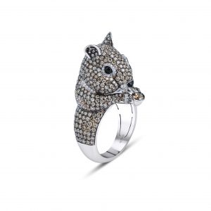 18ct white gold Another World limited edition Squirrel ring created by Monan