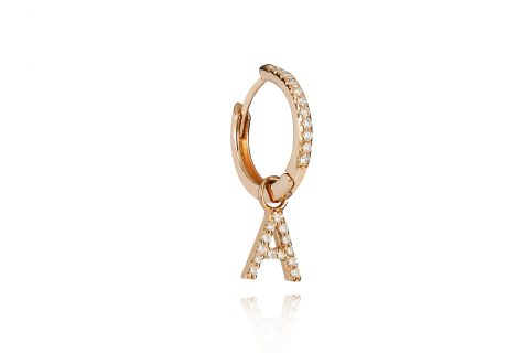 18ct gold Brilliant Cut White Diamond Letter Huggie earring. You can choose your Letter from A to Z Sold individually.