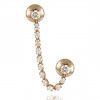 18ct gold Brilliant Cut White Diamond double piercing earring Approximate Diamond weight 0.85ct Length approximately 45mm. Please note that the earring requires two piercings