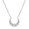 An 18Ct white gold Moon pendant set with 0.53ct of white diamonds Measurements: 12mm diameter. Chain length 16 inches
