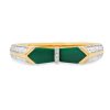 An 18Ct yellow gold ring set with 0.30ct of diamonds and 1.38ct of malachite
