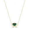 18ct rose gold and evil eye enamel good luck charm necklace set with 0.04ct of diamonds and suspended from 40cm chain
