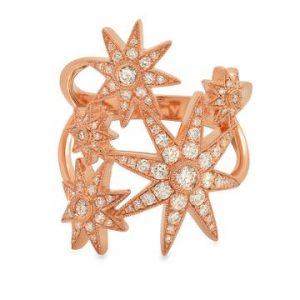 An 18ct gold and diamond Stardust ring set with 0.58ct of white diamonds in rose gold