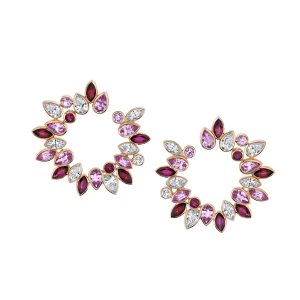 Ruby & Pink Sapphire De La Vie Hoop Earrings