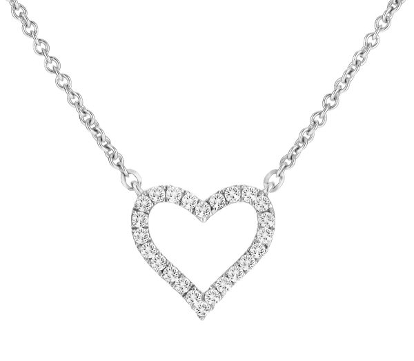 Open Heart Diamond White Gold Necklace