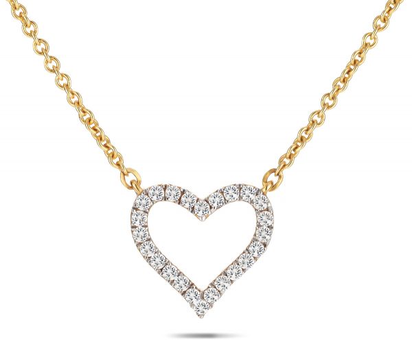 Open Heart Diamond Gold Necklace