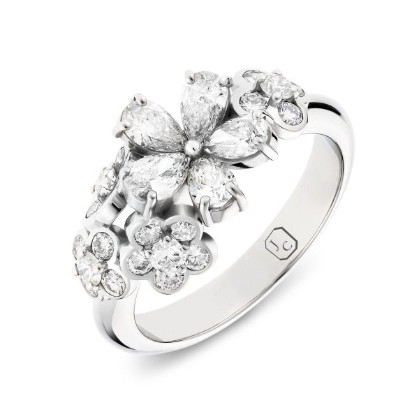 Loves Me Lots Diamond Flower Ring