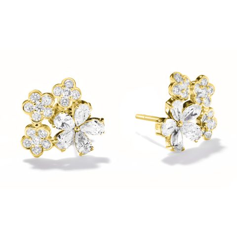 Loves Me Lots Diamond and 18k yellow gold Daisy Flower Earrings